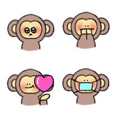 猴子 ✨ 害羞 臉紅 表情貼