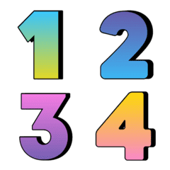 Numbers emoji : pastel color mix vol.2