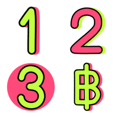 Numbers emoji pink green v.2