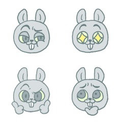 Emoji gray rabbit
