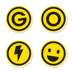 Yellow Round Alphabet Stickers