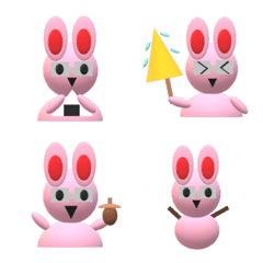Geek rabbit with big ears seasonal emoji