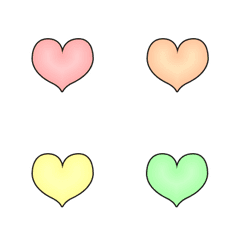 love Heart Peach Colorful 3D Emoji