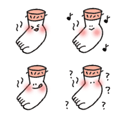 move foot white socks I am shy Emoji