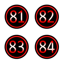 黑色紅色圓形數字(81-120)