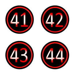 黑色紅色圓形數字(41-80)