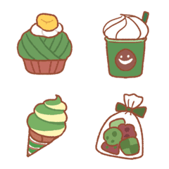 Delicious & cute! Matcha sweets emoji