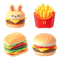 Rabbit Hamburger Emoji 6