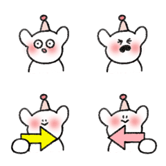 White dog Gigi happy I am shy Emoji 2