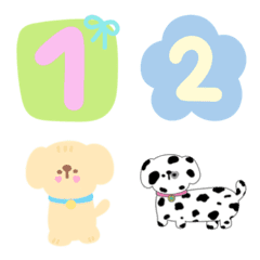 Emoji No.0-9  pastel & Dogs