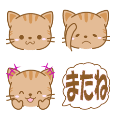 อิโมจิไลน์ CatEmoji(redtabby)-toYvu-