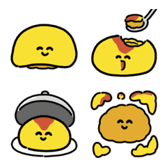 Smiling omelet rice anime emoji