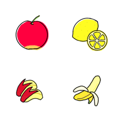 hand drawn fruit emoticons