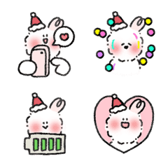 Merry Xmas rabbit nini I am shy Emoji 2