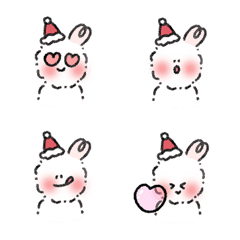 Merry Xmas rabbit nini I am shy Emoji