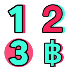 Numbers emoji : mint pink