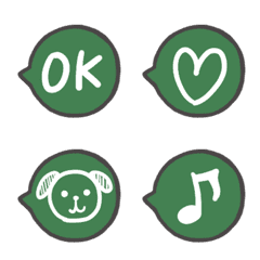 WHITE line Emoji Green