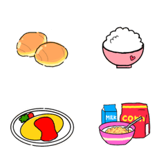 hand drawn food emoji