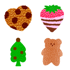 Emoji lezat berbentuk kue (gerakan lucu)