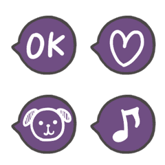 WHITE line Emoji purple