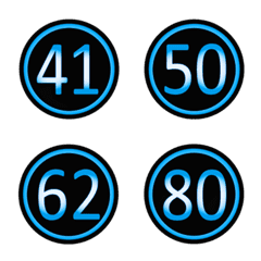 黒青の丸い数字(41-80)