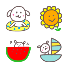 summer Emoji with dog