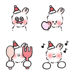 聖誕節 動態 兔兔 nini ✨ 害羞 臉紅 表情貼