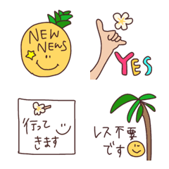 Cute, summer emoji, pineapple