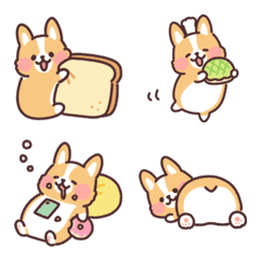 fluffy fat Corgi little Emoji