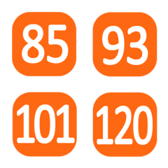圓邊框正方形數字(81-120)橘色