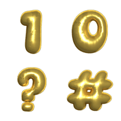 3D Golden Balloon(numbers,symbols)