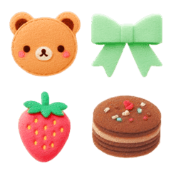Macaroon Felt Chocolate Mint Emoji 2