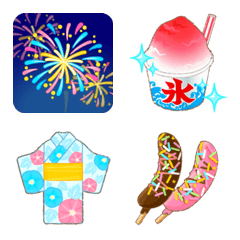 動く♩楽しい夏祭り絵文字