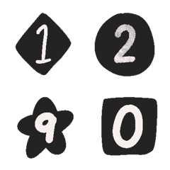black simple 0-9 star Number Emoji