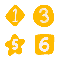yellow simple 0-9 star Number Emoji