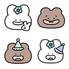 Emoji : rabbit & Bear cute