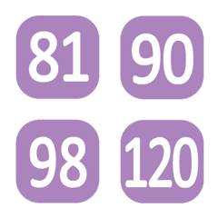 圓邊框正方形數字(81-120)莫蘭迪紫色
