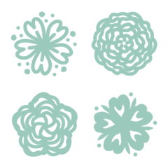 Line flower series(light mint)