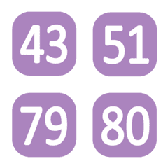 Round frame square numbers(41-80)purple
