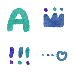 blue green ABC 123 Letters Emoji