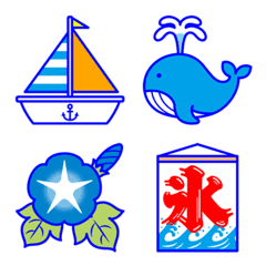 Blue summer emoji