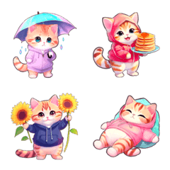 Hoodie Kitten Emoji Anime-Summer