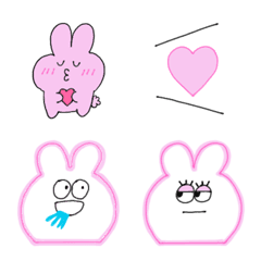 Simple pink Rabbit Emoji(1)