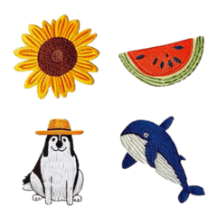 Embroidered summer emoji