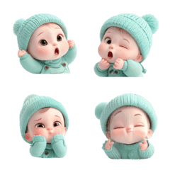 Cute Emoji baby in green (for everyday)