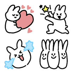 Cheerful White Rabbit Emoji 03