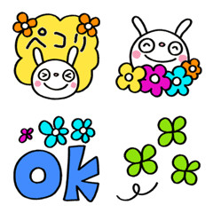 Full of Flowers Marshmallow Rabbit Emoji