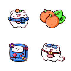 Emoji decorations, bright colors, cute