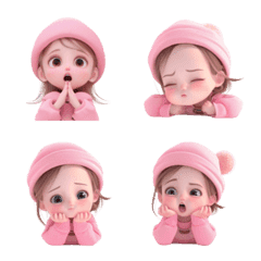 Cute Emoji baby pink girl (for everyday)