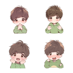 Cute Emoji boy in green (for everyday)